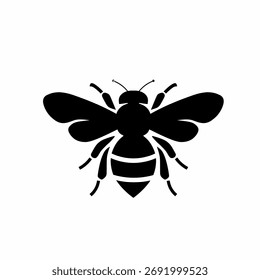 Bee Silhouette Vector Illustration for Design and Decoration