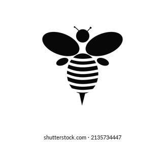 Bienensilhouette, Vektorgrafik. Bienensymbol-Design einzeln auf weißem Hintergrund