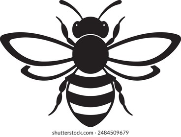 Bee silhouette vector illustration. isolated on white background.