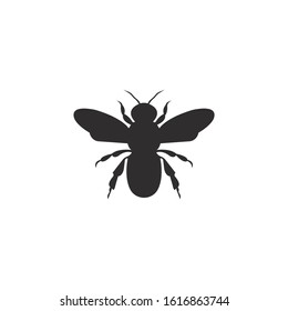 Bee silhouette vector on a white background