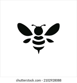 bee silhouette vector on a white background