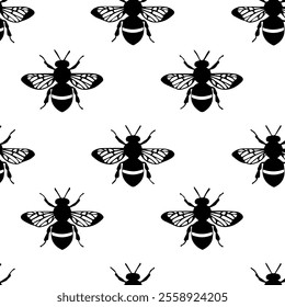 bee silhouette vector set design