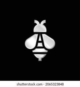 Bee silver plated metallic icon