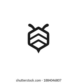 Bee simple illustration for logo design. a modern vector design
