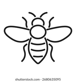 bee simple line vector icon