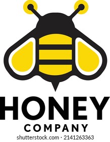 Bee with simplified iconic vector illustration