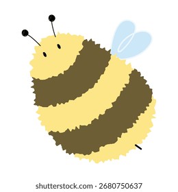Abeja solo 11 lindo sobre un fondo blanco, Ilustración vectorial.