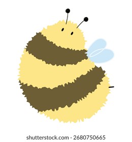 Abeja solo 22 lindo sobre un fondo blanco, Ilustración vectorial.