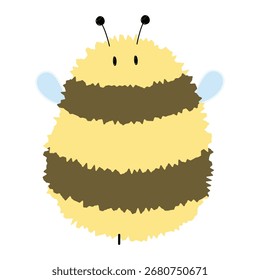 Bee Single 24 cute on a White background, vector illustration.