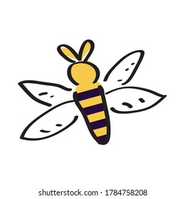 Icono de esbozo de abeja. Icono de insecto - Ilustración vectorial