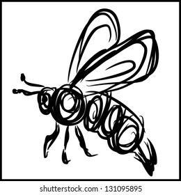 boceto de abejas - vector