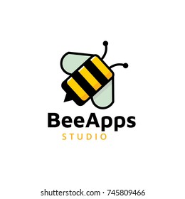 Bee Smartphone Apps Logo and Icon Element Template