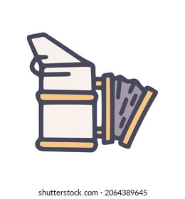 bee smoker color vector doodle simple icon