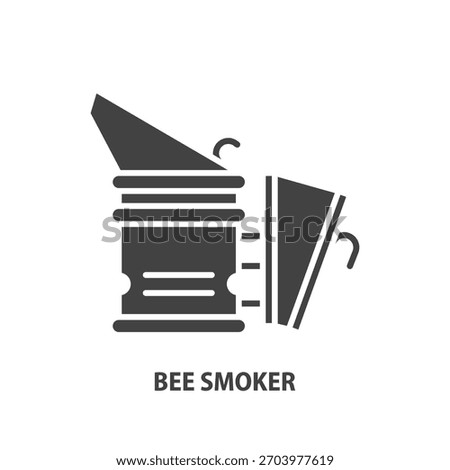 Bee smoker flat glyph icon. Vector illustration.