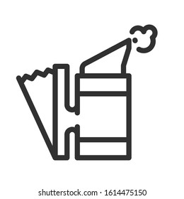 bee smoker, linear icon. Editable stroke
