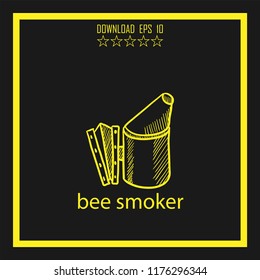 bee smoker  sketch vector icon