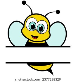 Bee Split Monogram Vector Design