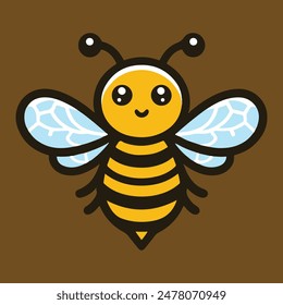 una abeja con un palo que dice abeja en ella