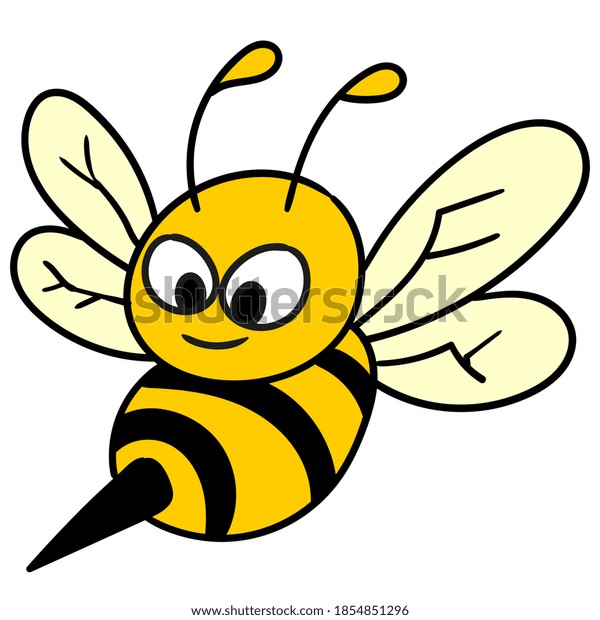 Bee Stinging Vector Illustration Cartoon Doodle Stock Vector (Royalty ...