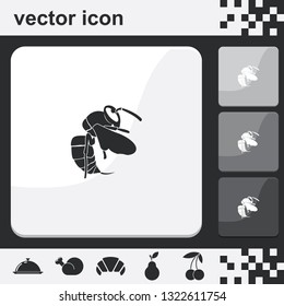Bee stings flat set of buttons vector icon.