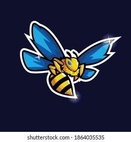 the bee stings. illustration. can be used for team logos, shirt designs and others as needed