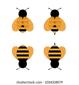 Bee striped with wings pattern. Flying beetle icon. Vector illustration