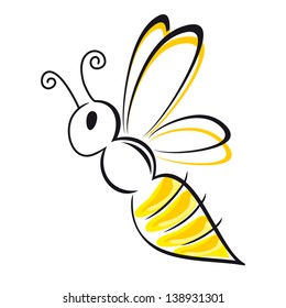 bee stylized symbol black and yellow