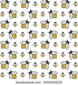 Bee sublime trendy multicolor repeating pattern vector illustration background design