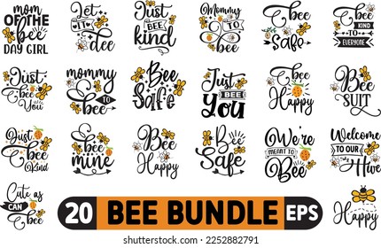 Bee SVG Bundle, Bee Kind Svg, Bee Happy Svg