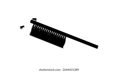 Bee Sweeping Brush , Black Insulated Silhouette