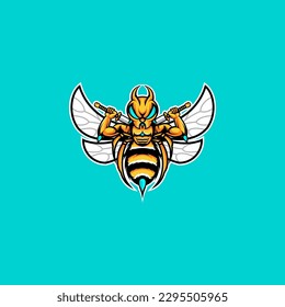 bee with sword vector design 