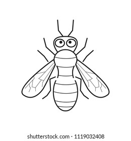 bee symbol on the white background stroke
