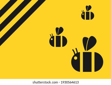 Bee symbol vector. Bee poster design.  free space for text. blank. copy space. 