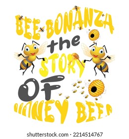 Bee t shirt design vector template