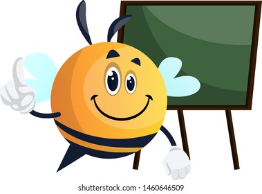 Bee as a teacher, illustration, vector on white background.