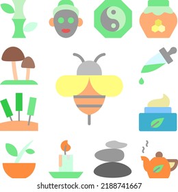 Bee Therapy Alternative Medicine Icon In A Collection With Other Items