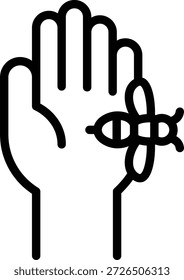 bee therapy icon illustration design with outline, this is not made from any AI generation