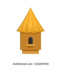 Bee tree house icon. Flat illustration of bee tree house vector icon for web isolated on white