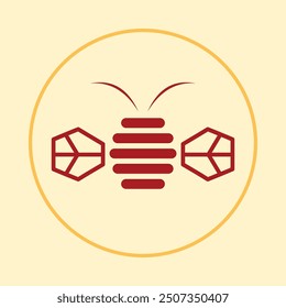 Bee trendy icon logical abstract vector illustration colorful artwork beautiful design.eps