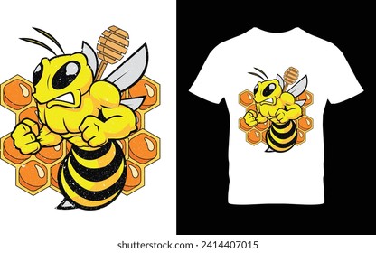 Bee t-shirt design.Colorful and fashionable t-shirt design for men and women.