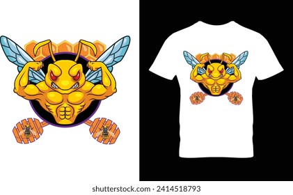 Bee t-shirt design.Colorful and fashionable t-shirt design for men and women.
