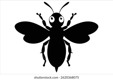 Bee Vector Art illustration. Bee Silhouette. Colorful bee icon. Black and white Bees. Cartoon bee icon set. flying on a dotted route isolated on the white  background