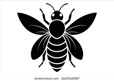 Bee Vector Art illustration. Bee Silhouette. Colorful bee icon. Black and white Bees. Cartoon bee icon set. flying on a dotted route isolated on the white  background