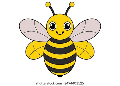 a bee vector art in white background illustration.