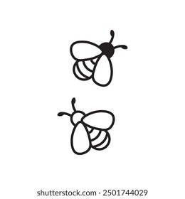 Bee Vector, Bee Vector Black and White, Bee Icon, Bees Insect