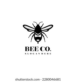Bee vector black and white illustration suitable for all industries