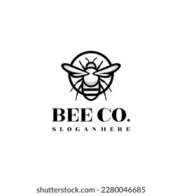 Bee vector black and white illustration suitable for all industries