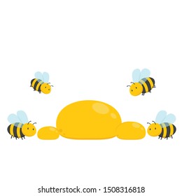 Bee vector. bee cartoon. character design. honey vector.