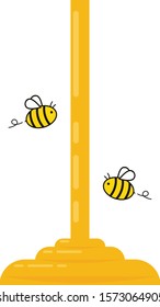 Bee vector. bee cartoon. character design. Honey drop vector. honey stretch.