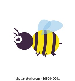 Bee vector. bee cartoon. character design. free space for text. blank. copy space.